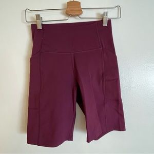 Girlfriend Collective Plum High-rise Pocket Bike Short, Size S